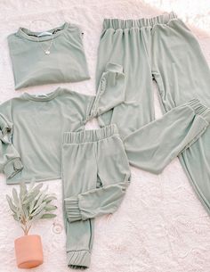 ITEM DESCRIPTION • Comfy Loungewear Set (Price listed includes 1 pants and 1 long-sleeved sweater)• Material: 97% Rayon 3% Spandex• Elastic Waistband • Rib Knit Fabric• Adult pants has pockets! No pockets on the kids sizes. Sizing: AdultS: Shirts: Length: 23" | Chest: 20.5" | Sleeves: 26.5" Pants: Length: 38.5" | Waist: 24"M: Shirts: Length: 24" | Chest: 21" | Sleeves: 27" Pants: Length: 39" | Waist: 25"L: Shirts: Length: 25" | Chest: 23" | Sleeves: 28" Pants: Length: 39" | Waist: 13"Kid12/18 mo Fall Loungewear, Mommy And Me Matching Outfits, Cat Headband, Rib Knit Fabric, Sleeved Sweater, Mommy And Me Outfits, Sweater Material, Loungewear Set, Pants Length