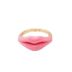 $68 Kate Spade Lips Pink Enamel Ring New Material Base Metal: Brass Gold-Plated Plastic Features Style # Wbruh275 Details 6.23g Diameter Of Setting (Inches): 0.75" Handcrafted Imported Size 7 Adjustable Pink Kate Spade Jewelry, Trendy Kate Spade Jewelry For Party, Trendy Kate Spade Party Jewelry, Pink Rings For Party, Cute Pink Rings For Parties, Cute Pink Party Rings, Pink Flower Ring, Apple Rings, Kate Spade Disney