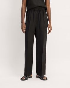 The Linen Easy Pant Black – Everlane Linen Women, Black Pants, Mid Rise, Pants, Black, Trousers