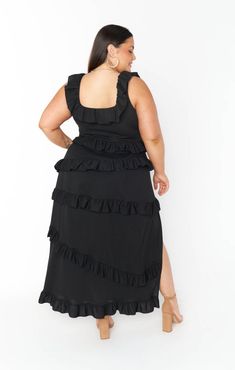 Black Formal Dress Plus Size, Gala Dress Plus Size, Long Black Dress Plus Size, Athletic Banquet, Bridesmaid Dresses Midi, Greta Dress, Black Formal Dress, Recruitment Outfits, Top Straps