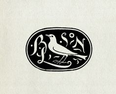 a black and white logo with a bird on it