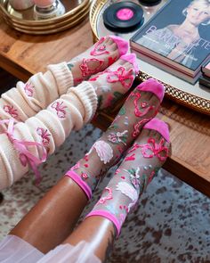 Channel your inner ballerina with our Balletcore bundle, featuring both of our ballet-inspired styles: Balletcore Ribbon Legwarmers Balletcore Sheer Crew Sock Save with the bundle at $44 for both pairs! One Size. Recommended fit US W5.5-10. ✨ Funky yet elegant - no silly or childish patterns 🧦 Premium quality - durably made with comfortable stretch 👗 Unique - the perfect accessory to add individuality to your outfits Pink Socks For Spring, Scrunchy Socks Outfit, Stretch Pink Socks For Summer, Pink Stretch Socks For Summer, Feminine Fitted Socks For Spring, Fitted Feminine Socks For Spring, Pink Party Socks For Spring, Trendy Footless Socks For Spring, Glam Bottles