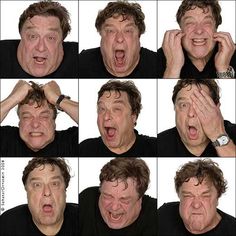 many different pictures of a man making faces