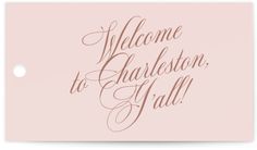 a pink sign that says welcome to charleston and fall