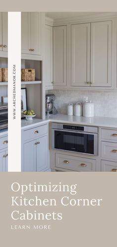 a kitchen with white cabinets and an open shelf above the stove is featured in this book