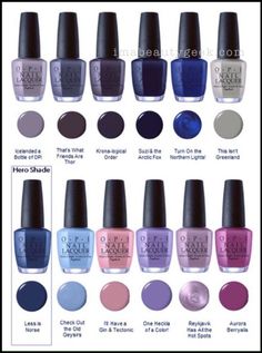 OPI ICELAND SWATCHES & REVIEW FW 2017 COLLECTION | Beautygeeks Opi California Dreaming, Opi Iceland Collection, Opi Nail Colors, Opi Nail Polish, Colorful Nail Designs, Fall Nail Colors, Nail Polish Collection, Opi Nails