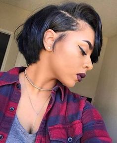 Black Hair Hairstyles, Short Black Hair, Dunner Wordend Haar, Really Short Hair, Braided Hairstyle, Short Black Hairstyles, Relaxed Hair