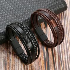 Material: Leather Leather Wristband For Everyday Use, Modern Brown Leather Bracelet With Wrist Strap, Black Leather Casual Wristband, Casual Black Leather Wristband, Leather Bracelets With Wrist Strap As Fashion Accessory, Black Leather Bracelet For Everyday Use, Brown Leather Bracelet Fashion Accessory, Adjustable Leather Bracelet As Fashion Accessory, Black Bracelet For Everyday Use