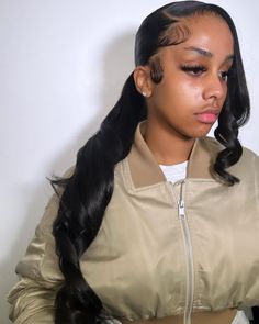 Low Black Ponytail with Side Bangs Braids No Edges, Low Weave Ponytail, Long Hair Ponytail Styles, Low Pony Hairstyles, Ponytail Hairstyles For Black Women, Long Ponytail Hairstyles, Side Ponytail Hairstyles, Low Ponytail Hairstyles, Side Ponytails