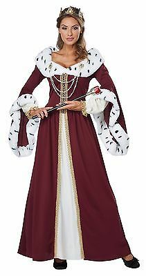 Disney Royal Storybook Queen Medieval Renaissance Adult Costume  | eBay King And Queen Costume, Long Burgundy Dress, Burgundy Gown, Fairy Tale Costumes, California Costumes, Book Week Costume, Queen Outfit, Queen Costume, Medieval Costume