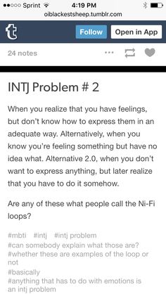 I don't think this is considered a loop; just something normal to INTJs :P Ni Fi Loop, Intj Problems, Deductive Reasoning