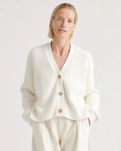 100% Organic Cotton Fisherman Boxy Cropped Cardigan Slouchy Cardigan, Cocoon Cardigan, Jenni Kayne, Cropped Cardigan Sweater, Merino Wool Cardigan, Womens Cashmere, Ribbed Cardigan, Wrap Cardigan, V Neck Cardigan