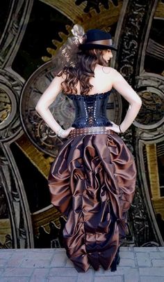 Skirt And Corset, Black Steampunk, Girls Corset, Steampunk Inspiration, Steampunk Woman, Steampunk Stuff