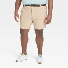 Why we're ALL IN: Solid-hued golf shorts are made with quick-dry fabric with moisture-wicking properties to help keep you cool and dry during golf, travel or leisurely walks. They're designed with 4-way stretch to help you move in absolute comfort, while the UPF 50+ rated material offers UV protection. They feature a belt-loop waistband with a fly zipper closure, while a zippered pocket plus side and back pockets complete the design with functional flair. All in Motion™: Made for every move, pri Moisture-wicking Golf Shorts, Golf Athletic Shorts With Built-in Liner, Sporty Golf Shorts For Summer, Sporty Summer Golf Athletic Shorts, Sporty Summer Golf Shorts, Sporty Summer Athletic Shorts For Golf, Summer Golf Shorts With 4-way Stretch, 4-way Stretch Golf Shorts For Summer, Summer Golf Shorts With Moisture-wicking