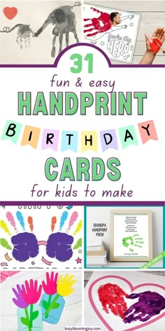 handprint birthday cards for kids to make