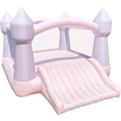 an inflatable bed with a slide on top