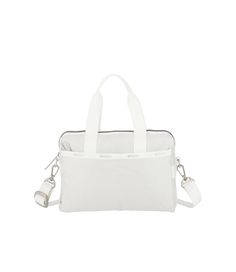 LeSportsac - Handbags - Small Uptown Satchel - Blanc C White Shoulder Bag With Zipper For Work, 2023 Wishlist, Wall Opening, Front Wall, Classic Collection, White Bag, Crossbody Strap, Belt Bag, X 23