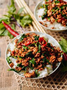 10-Minute Thai Basil Chicken (Easy Gai Pad Krapow) Chicken Thai Recipes, Thai Mad, Pad Krapow, Chicken Thai, Thai Basil Chicken, Mapo Tofu, Basil Chicken, Thai Basil, Smitten Kitchen