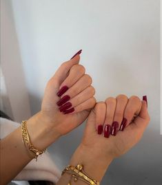 Sophia Tuxford, Quinceanera Nails, Wine Nails, Simple Fall Nails, Square Nail Designs, Ombre Acrylic Nails, Short Square Acrylic Nails, Burgundy Nails