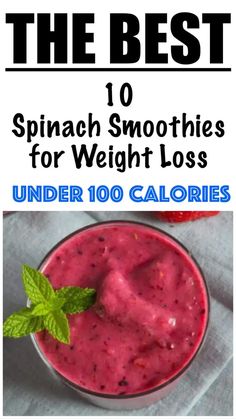 Weight Watcher Smoothies, Low Calorie Smoothies, 1000 Calorie, Veggie Smoothies, Under 100 Calories, Spinach Smoothie, Good Smoothies, Fruit Smoothie Recipes