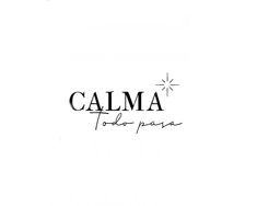 the word calma written in black ink on a white background