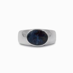 Cabochon Oval Pietersite ring Luxury Blue Opal Ring With Gemstone, Luxury Blue Opal Gemstone Ring, Timeless Blue Cabochon Jewelry, Timeless Blue Oval Cabochon Jewelry, Celestial Blue Cabochon Ring, Modern Blue Rings With Large Stone, Whimsical Patterns, Beyond The Horizon, Citrine Necklace