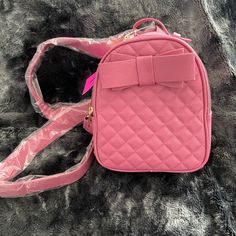 Betsey Johnson Mini Backpack Purse Rose Color Quilted Faux Leather Gold Hardware Adjustable Straps Condition: Nwt Smoke-Free Home Backpack With Detachable Strap As Gift, Detachable Strap Backpack As Gift, Pink Backpack With Adjustable Strap As Gift, Pink Crossbody Backpack With Adjustable Strap, Backpack Gift Bag With Zipper Closure, Backpack With Zipper Closure As Gift, Betsy Johnson Bags, Mini Backpack Purse, Betsey Johnson Bags