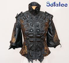 Mystic Force, Altered Couture, Computer Games, Cyberpunk Style, Sheepskin Coat, Detachable Collar, Wide Bracelet, Leather Skin, Women's Jackets