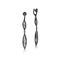 Striking yet feminine, these black titanium dangle earrings are comprised of four pear shaped diamonds set amongst pave set round brilliant cut diamonds, with a total weight of 4.06 carats. Reference Code: 35036 Shop other beautiful pieces in our Earring Collection.For inquiries on the piece please contact: boutique@shsilver.com Black Diamond Drop Earrings, Elegant Black Diamond Drop Earrings, Luxury Elegant Black Diamond Earrings, Black Diamond Earrings With Diamond Accents, Luxury Black Diamond Earrings, Luxury Silver Diamond Earrings With Black Diamonds, Luxury Black Diamond Drop Earrings, Pear Shaped Diamond, Round Brilliant