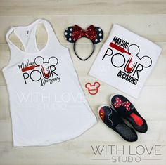 mickey mouse ears and minnie mouse headbands with matching tshirt for the couple