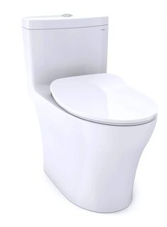 The Aquia IV One-Piece Elongated Dual Flush 1.28 and 0.9 GPF Universal Height WASHLET+ Ready Toilet with CEFIONTECT is the epitome of modern form and function. The skirted design conceals the trapway, which enhances the elegant look of the toilet and adds an additional level of sophistication. The one-piece design is not only aesthetically pleasing, but also offers the benefit of being easier to clean versus a two-piece toilet. By removing the gap between the tank and bowl, we eliminate the hidi Bidet Toilet, One Piece Toilets, Toilet Cleaning, Water Conservation, Modern Forms, Toilets, Water Flow, The Gap, Aesthetically Pleasing