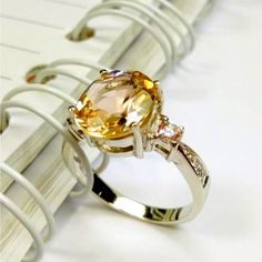 Like New Condition! Beautiful Yellow Topaz Ring In Size 7. I Purchased For Myself As I Have A November Birthday But Was Described As A Wedding Or Engagement Ring When Purchased. Yellow Topaz Ring, November Birthday, Topaz Ring, Womens Jewelry Rings, A Wedding, Topaz, Engagement Ring, Ring Size, Like New