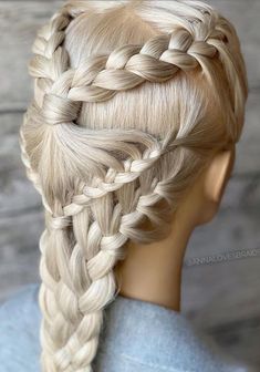 A women's lifestyle destination dedicated to style, entertainment, love, and living beautifully. Visenya Targaryen Braids, Complicated Braided Hairstyles, Platinum Blonde Hair Braids, Ugly Braids, Medieval Hair, Long Hair Braided Hairstyles, Intricate Braids, Viking Hair