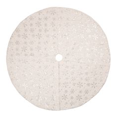 a white round object with snowflakes on it