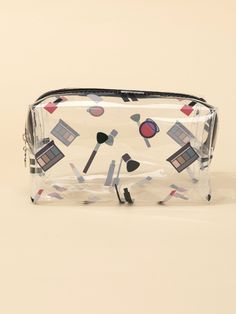 Multicolor  Collar  PVC  Square Case Embellished   Beauty Tools Clear Skincare, Christmas Village Sets, Beauty Patterns, My Style Bags, Clear Makeup Bags, Travel Cubes, Transparent Bag, Party Gift Bags