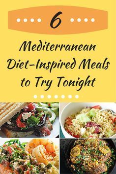 6 Mediterranean Diet-Inspired Meals - like Greek Quinoa Salad and Medterranean Salmon. #recipes