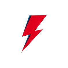 a red and blue lightning bolt on a white background