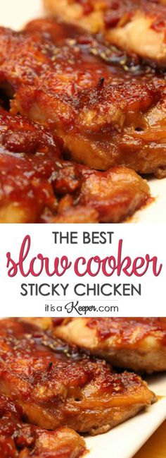 the best slow cooker sticky chicken recipe is easy to make and tastes just as good as it looks