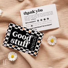 Retro Business Thank You Card Canva Template | Dani - Trendy Fox Studio Thanks You Card Design, Thank You Customer Card, Compliment Card Design, Thank You Cards For Packaging, Product Thank You Card, Retro Thank You Card, Etsy Thank You Cards, Packaging Card Design, Retro Card Design