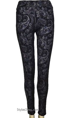 AP Janae Legging In Black & Gray Fitted Paisley Print Bottoms For Fall, Fitted Patterned Printed Bottoms, Fitted Floral Print Patterned Bottoms, Victorian Pants, Pretty Angel Clothing, Holiday Ootd, Angel Clothing, Ootd Women, Collection Ideas