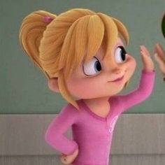 a cartoon character holding a tennis racquet in front of a woman's face