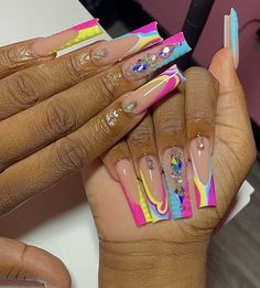 Overlay Nails, Romantic Nails, Blue Acrylic Nails, Nails Design With Rhinestones, Short Square Acrylic Nails, Pretty Gel Nails, Long Acrylic Nails Coffin