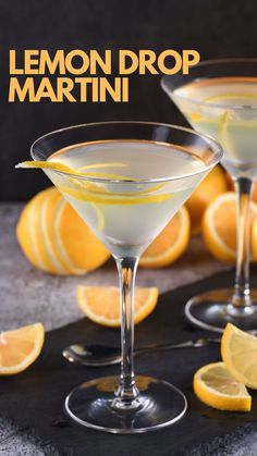 lemon drop martini served in coupe glasses