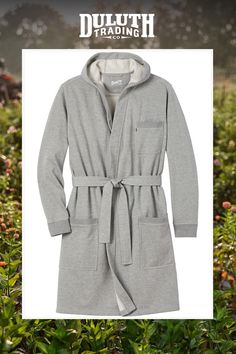 The Souped-Up Fleece Robe is turbocharged for the practical man, with a hood, plenty of big pockets, even a loop for your eyeglasses. Functional Hooded Outerwear For Loungewear, Functional Fleece Outerwear For Loungewear, Gray Loungewear Outerwear With Drawstring Hood, Gray Outerwear With Kangaroo Pocket For Loungewear, Gray Outerwear With Adjustable Hood For Loungewear, Gray Loungewear Outerwear With Adjustable Hood, Hooded Outerwear With Side Pockets For Loungewear, Fleece Hooded Jacket With Pockets For Loungewear, Gray Fleece Hooded Jacket With Pockets