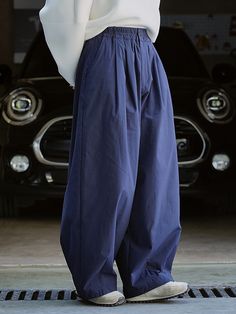 High Waisted Loose Solid Color Casual Pants Bottoms PURPLISH BLUE-S Baggy Blue Cotton Wide Leg Pants, Blue Baggy Cotton Wide Leg Pants, Blue Baggy Workwear Pants, Blue Baggy Pants For Work, Blue Baggy Pants For Workwear, Baggy Blue Cotton Pants, Blue Wide Leg Cotton Harem Pants, Blue Tapered Leg Harem Pants With Relaxed Fit, Blue Baggy Harem Pants With Tapered Leg