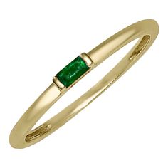 This is part of Chairish’s Fine Jewelry assortment.  Shop our delicate 14K pinky ring with a simple, clean baguette-cut gemstone.  The perfect pinky ring! It is set in 14K yellow gold with a fantastic emerald baguette. It can be worn as a midi ring as well!  Gold Color: Yellow Gold Material: 14KT Gold Stones: Emerald  Gem Color: Green Carat Weight: 0.12 cts Stone Size: Height-1.80mm, Width-3.20mm Ring Size: U.S- 5 Handmade in Jaipur. Emerald Baguette Ring, Emerald Gem, Baguette Ring, Midi Ring, Midi Rings, Perfect Pink, Antique Design, 14k Gold Ring, Baguette Cut