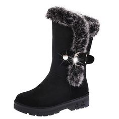 Specification: Upper material: FlockingBoots height: ANKLEToe shape: RoundtoeClosure Type: Buckle for BraceletHeel Type: WedgeSole Material: PUType of boots: Snow bootsSeason: WinterSole Material: PUFashion Element: Faux FurPlatform height: 0-3cmColor: Black, Brown, Wine redSize: 36, 37, 38, 39, 40, 41Notes: 1. Please allow 1-3 differ due to manual measurement 2. Asian size: our size is ASIAN SIZE, maybe smaller tha US/European size. Please read our size before making the payment. 3. Due to the Winter Ankle Wedge Boots, Black Suede Wedge Boots For Winter, Winter Black Suede Wedge Boots, Winter Suede Wedge Boots With Round Toe, Winter Party Ankle Wedge Boots, Winter Party Wedge Ankle Boots, Winter Boots Women Fashion, Womens Snow Boots, Winter Snow Boots Women