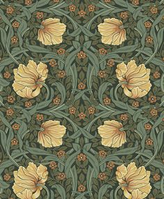 Sample Pimpernel Garden Peel & Stick Wallpaper in Meadow Green & Amber Victorian Garden, Wallpaper Direct, Vintage Interiors, Sisal Rug, Burke Decor, Arts And Crafts Movement, Prepasted Wallpaper, Wallpaper Samples, Wallpaper Roll