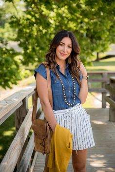 Double Pocket Button Denim Tee Blouse - $36.00 - 70% TENCEL 30% RAYON  HAND WASH COLD  DO NOT BLEACH  LOW IRON  DO NOT DRY CLEAN  LINE DRY - Betsey's Boutique Shop Chambray Denim Top For Fall Day Out, Fall Chambray Denim Top For Day Out, Casual Denim Top With Button Closure For Day Out, Fall Denim Short Sleeve Top For Day Out, Fall Denim Top With Short Sleeves For Day Out, Fall Short Sleeve Denim Top For Day Out, Chic Spring Denim Top For Everyday Wear, Chic Everyday Denim Top For Spring, Casual Medium Wash Denim Top For Work