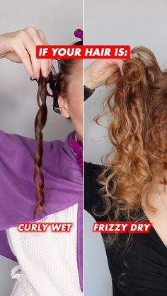 “CURLY WHEN WET, FRIZZY WHEN DRY” is one of the most common problems I see in my inbox and comments. The majority of the time, this issue… | Instagram Frizzy Curls, My Ride Or Die, Layered Curly Hair, Curly Hair Tutorial, Colored Curly Hair, Natural Wavy Hair, Curly Girl Method, Curl Cream